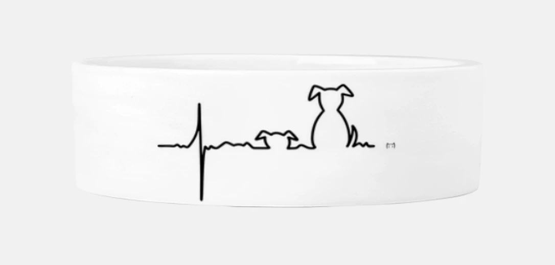 Mascotas dog electrocardiogram on black