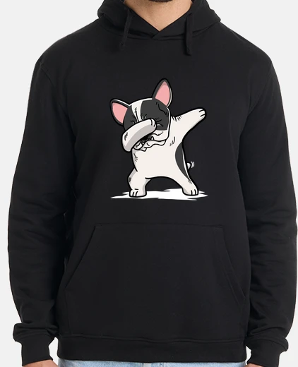 Hoodie dog french bulldog white dab!