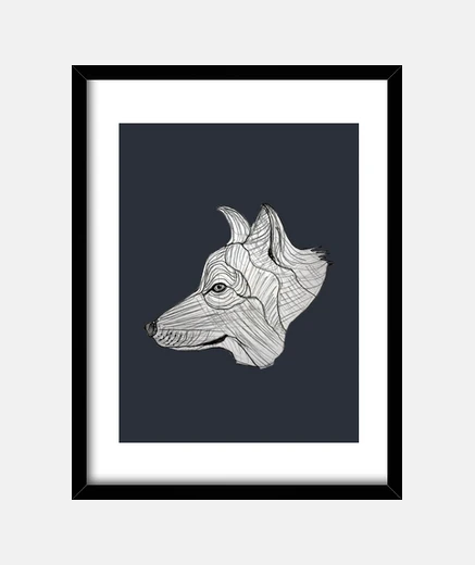 Framed dog head