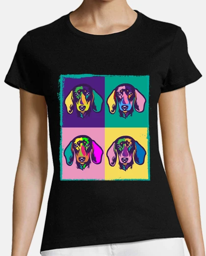 T-shirt dog lover i wiener dog i pop art