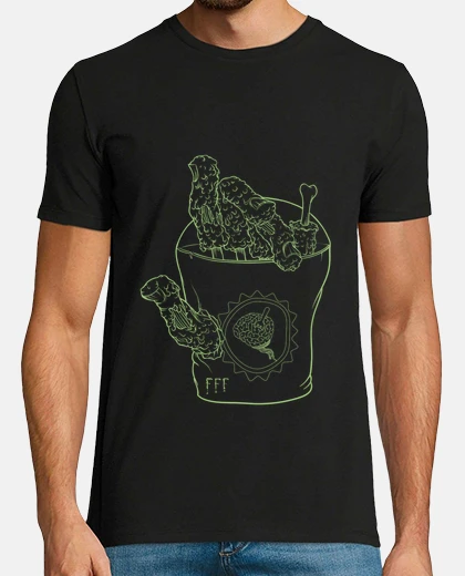 Tee-shirt doigts humains frits (ligne verte) guy