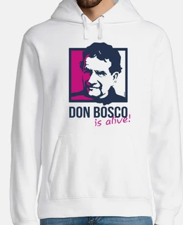 don bosco è vivo - uomo, felpa con cappuccio, bianco
