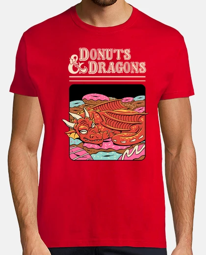 Camiseta donas y dragones camisa para hombre.