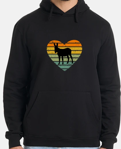 Hoodie Donkey Silhouette Heart Sunset Design