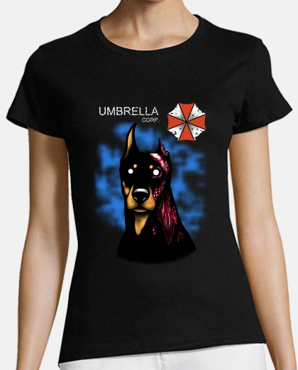 T-shirt donna di colore zombie doberman