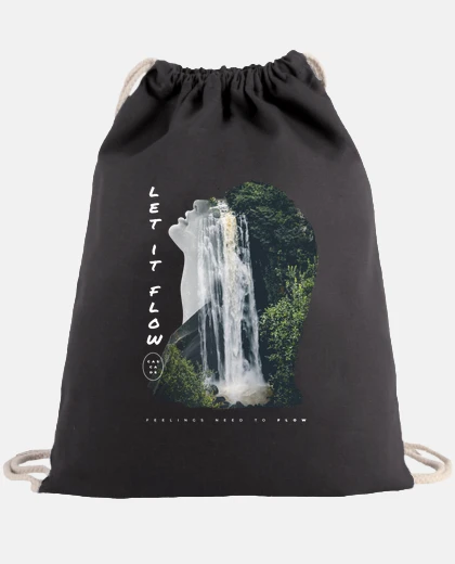 Borsa donna e cascata, collage, borsa da donna per l&#39;escursionismo