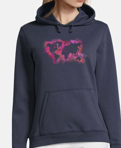 Felpa Donna, felpa con cappuccio, blu scuro