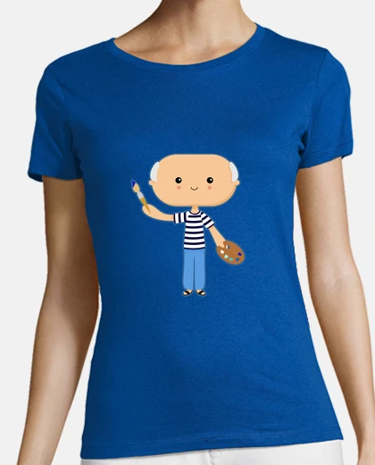T-shirt Donna, manica corta, blu reale, qualità premium