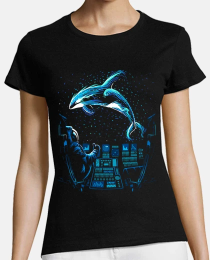 T-shirt Donna, manica corta, nera, qualità premium