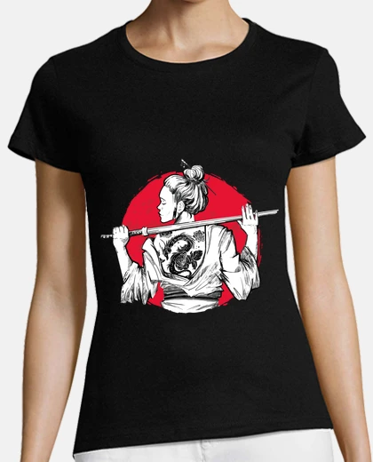T-shirt donna samurai, anti aggressione.dissuasione.