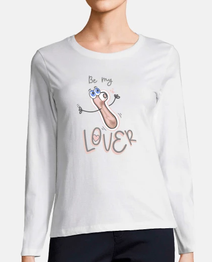 T-shirt donna soddisfacente, manica lunga, bianco