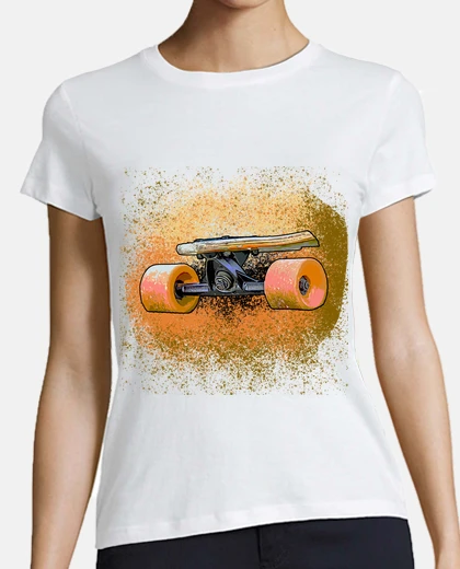 T-shirt Donna, stile baseball, bianca e rossa