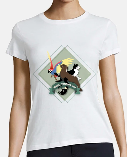 T-shirt Donna, stile baseball, bianca e turchese
