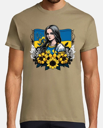 T-shirt donna ucraina con girasoli