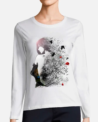 T shirt manica lunga top bianca