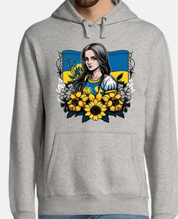 donna ucraina con girasoli