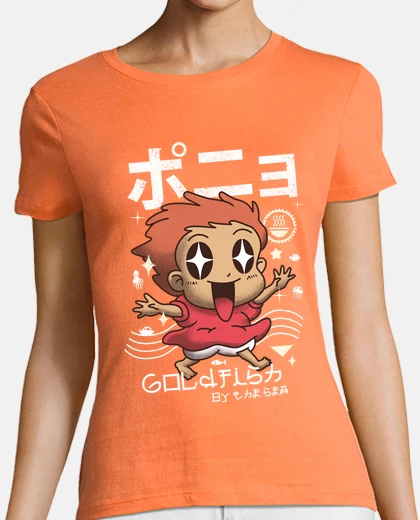T-shirt donne di pesci in oro di kawaii