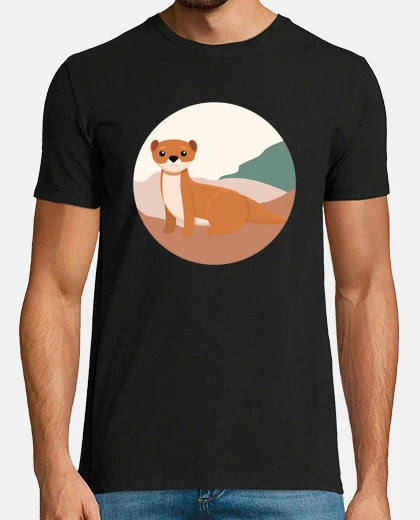 T-shirt donnola animale e naturale