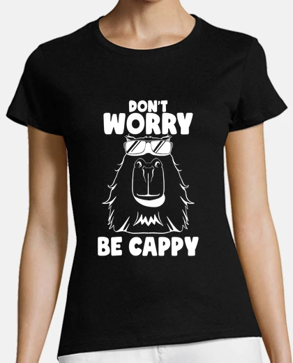 Playera dont worry be cappy funny capybara face