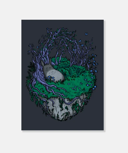 Tableau dormir dans une forêt