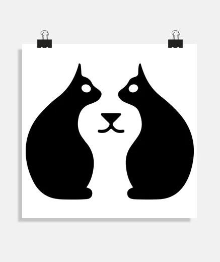 Póster Dos Gatos y una Perrita