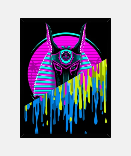 Framed double retro egyptian liquid pharaoh