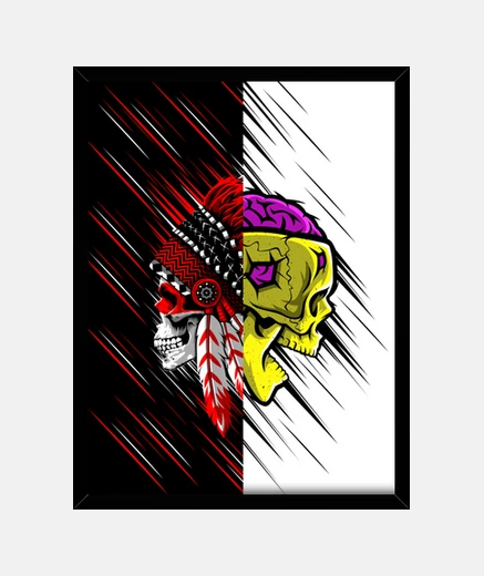 Framed double skulls