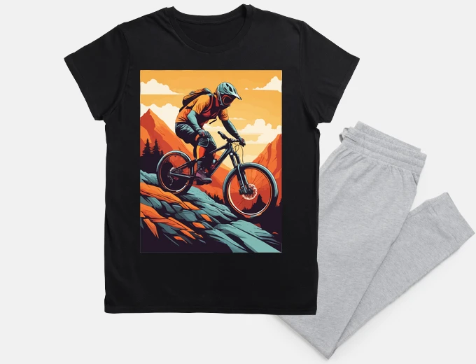 Pyjama Downhill Mountain Biker Painting