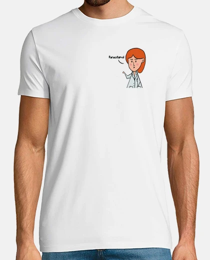 Camiseta Dra Paciente, Hombre, manga corta, blanco, calidad extra