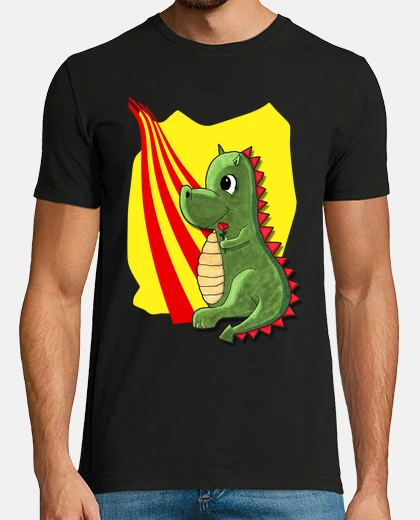 T-shirt drac de sant jordi amb rosa i senyera