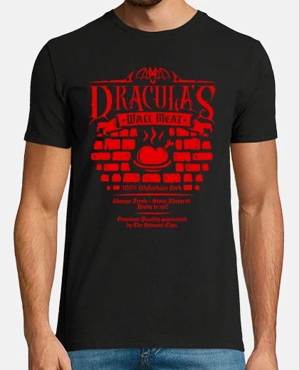 T-shirt dracu le w all m eat - rosso