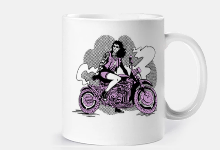 Cup drag queen on motorcycle lgbt biker bik