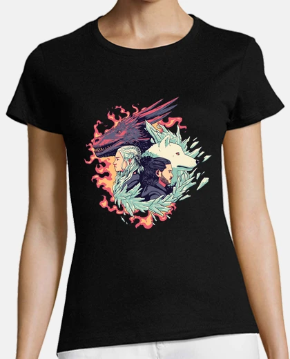 T-shirt drago e lupo - daenerys e jon snow