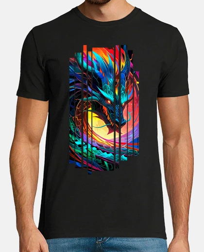 T-shirt drago epico colorato
