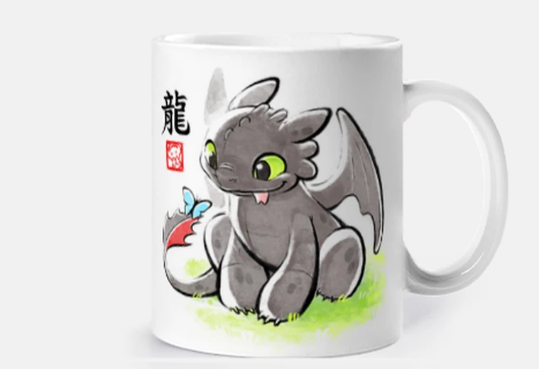 Tazza drago sdentato - schizzo cavalluccio notturna