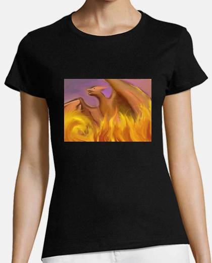 Tee-shirt dragon sortant du feu fantaisie