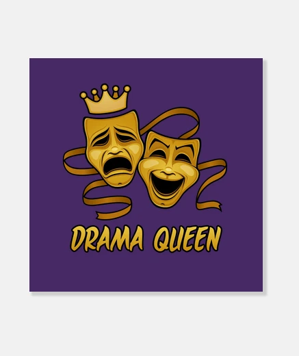 Lienzo drama comedia reina y tragedia máscaras