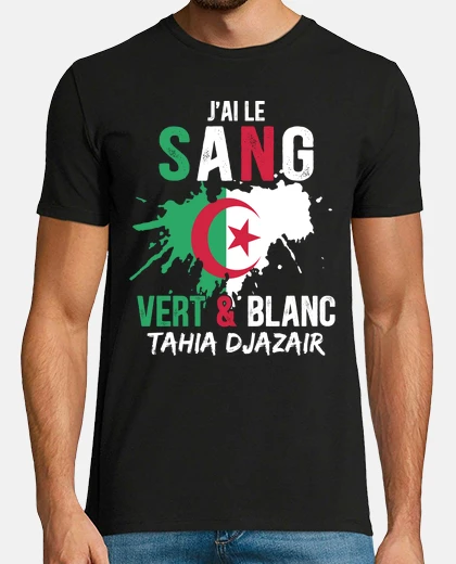 Tee-shirt Drapeau Algerie Cadeau Algerien