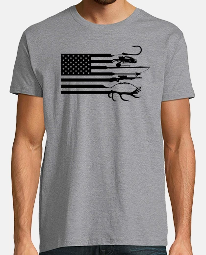 Tee-shirt drapeau americain chasse et peche