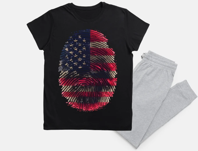 Pyjama drapeau américain d39empreintes digital