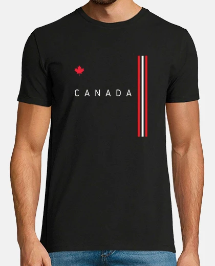 Tee-shirt drapeau canada homme, manches courtes, noir, qualité extra