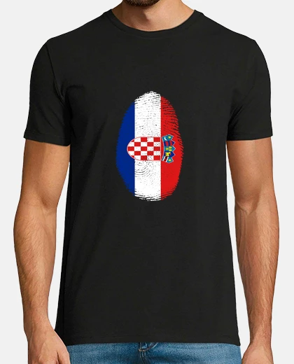 Tee-shirt drapeau d39empreintes digitales croatie
