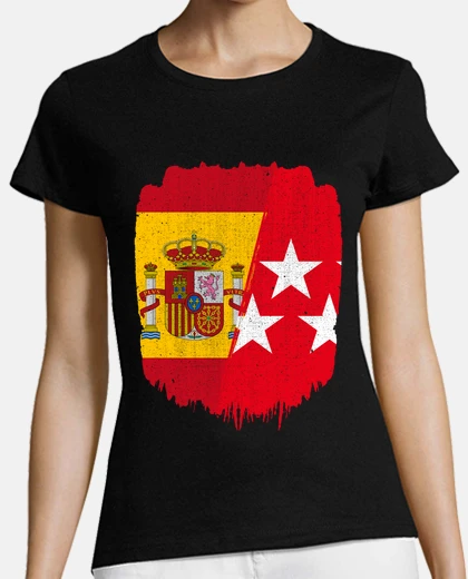 Tee-shirt drapeau de l&#39;espagne et de madrid espagnol et madrilène