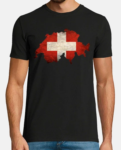 Tee-shirt drapeau de la carte de la Suisse