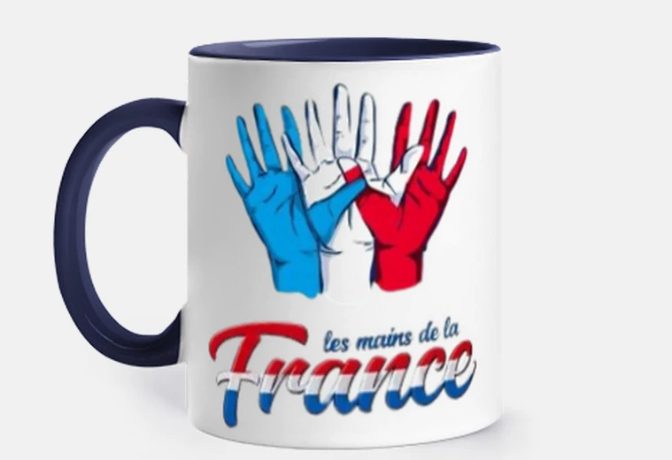 Mug drapeau français bleu blanc rouge personnalisé tasse café thé infusion tisane croissants maté matcha