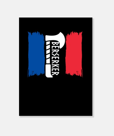 Tableau drapeau français pour hache viking bers