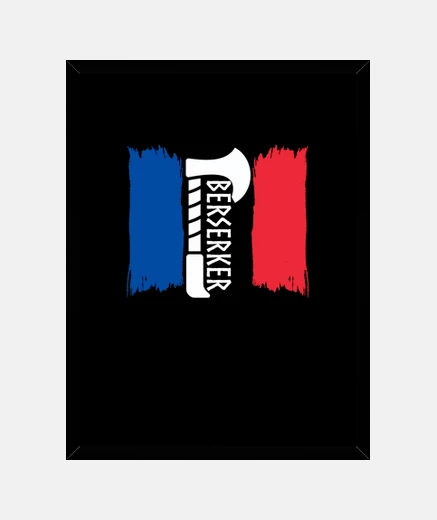Cadre drapeau français pour hache viking bers