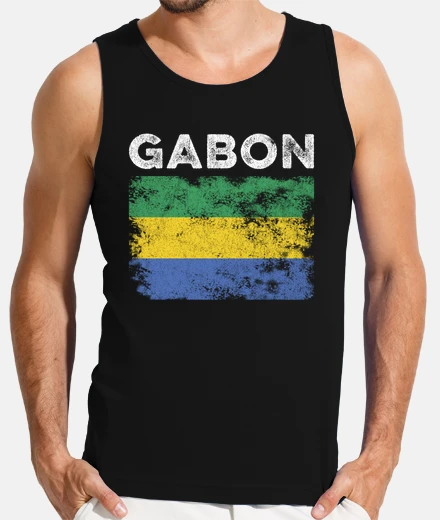 Tee-shirt drapeau gabonais drapeau gabonais en dé