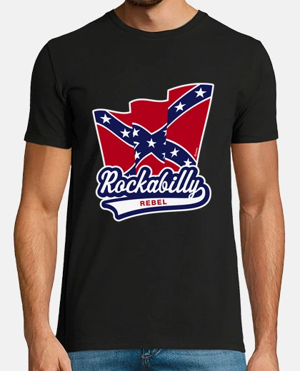 Tee-shirt drapeau rebelle rockabilly - 3c