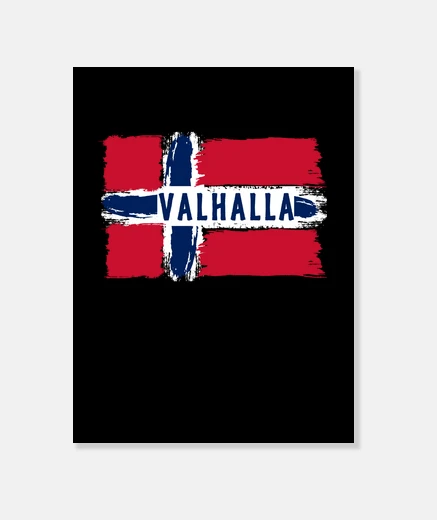 Tableau drapeau viking norvégien pour viking de